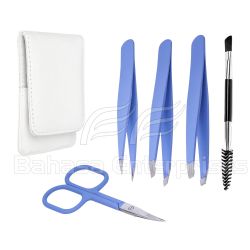 Blue Eyebrow Tweezer Scissor Set