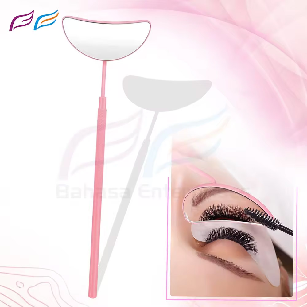 Pink Half Moon Eyelash Mirror