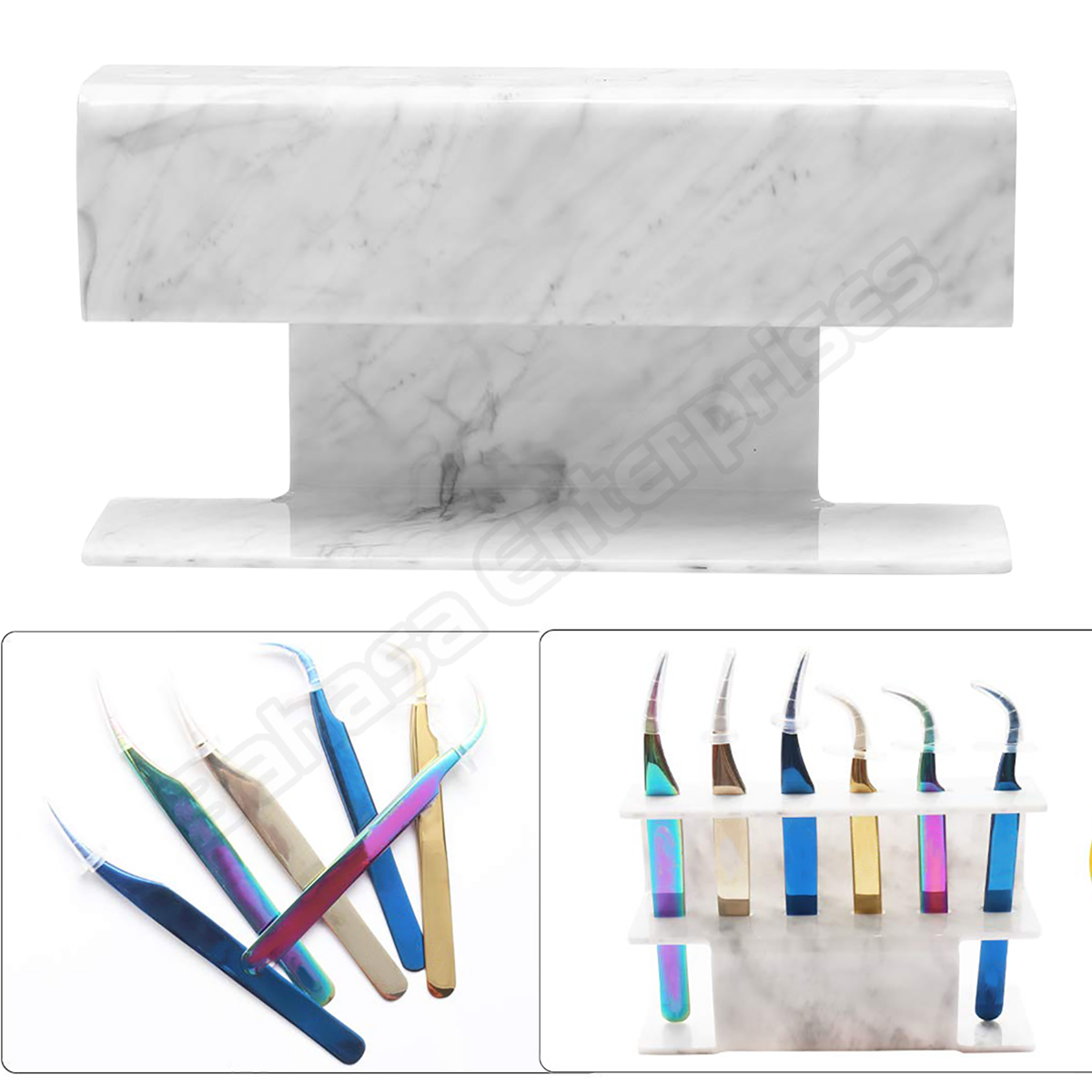 White Marble Tweezers Stand