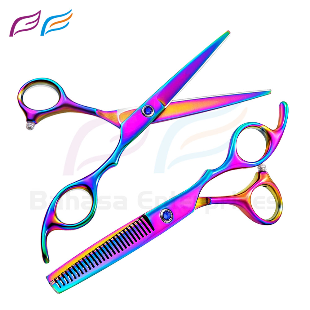 Rainbow Color Razor Scissors Set