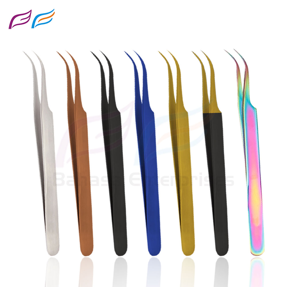 Semi-Curved Eyelash Tweezers